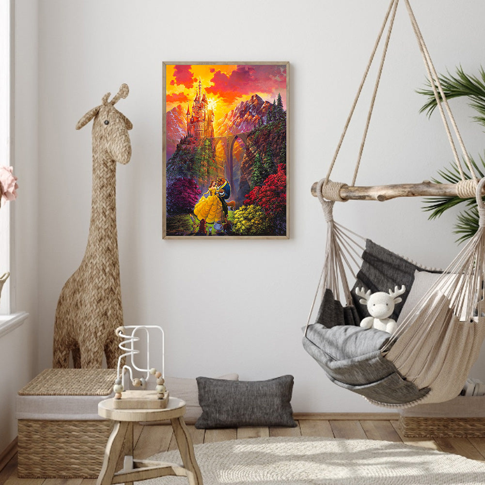 Sunset Mountain Forest - Full Round Drill Diamond Painting 40*50CM