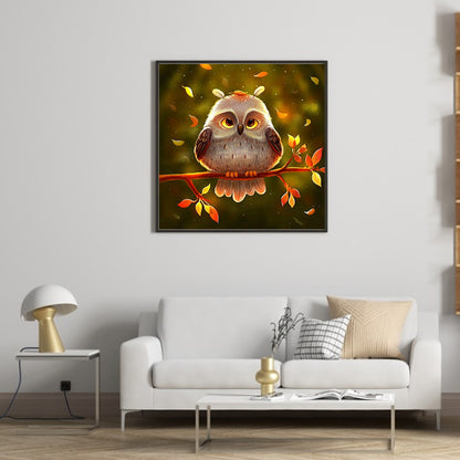 Big Eyed Owl - Full Round Drill Diamond Painting 30*30CM