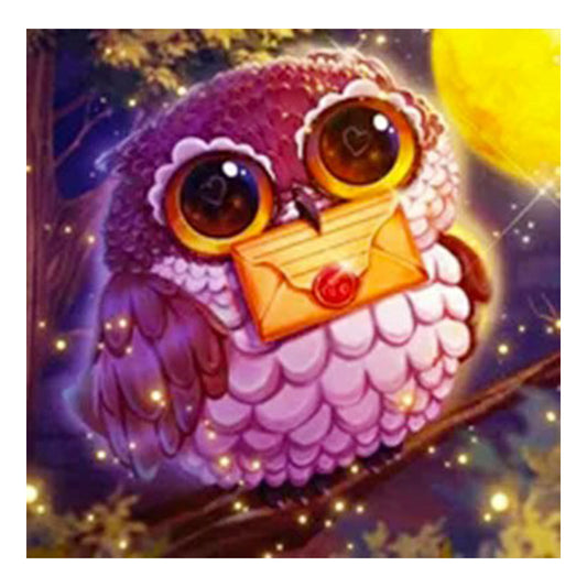 Big Eyed Owl - Full Round Drill Diamond Painting 30*30CM