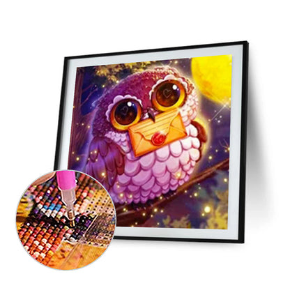 Big Eyed Owl - Full Round Drill Diamond Painting 30*30CM