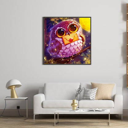 Big Eyed Owl - Full Round Drill Diamond Painting 30*30CM