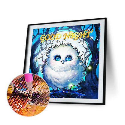 Big Eyed Owl - Full Round Drill Diamond Painting 30*30CM