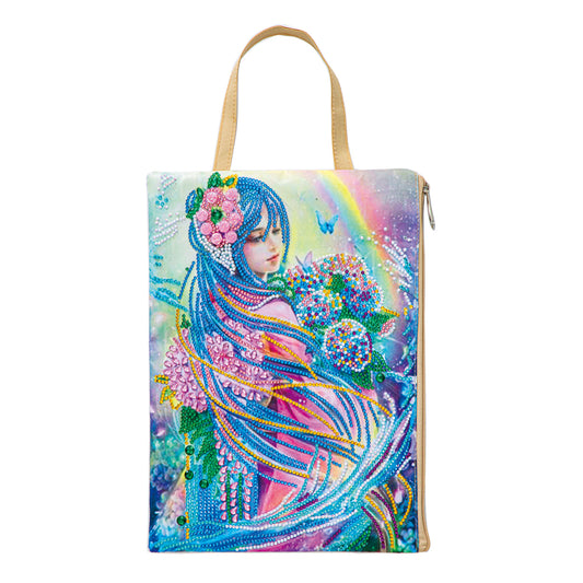 DIY Flax Diamond Painting Storage Bag Fashion Tote Christmas Gift for Kids Adult