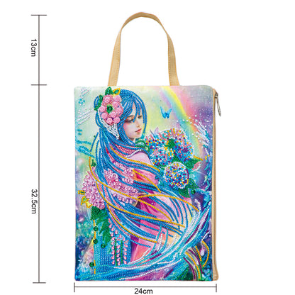 DIY Flax Diamond Painting Storage Bag Fashion Tote Christmas Gift for Kids Adult