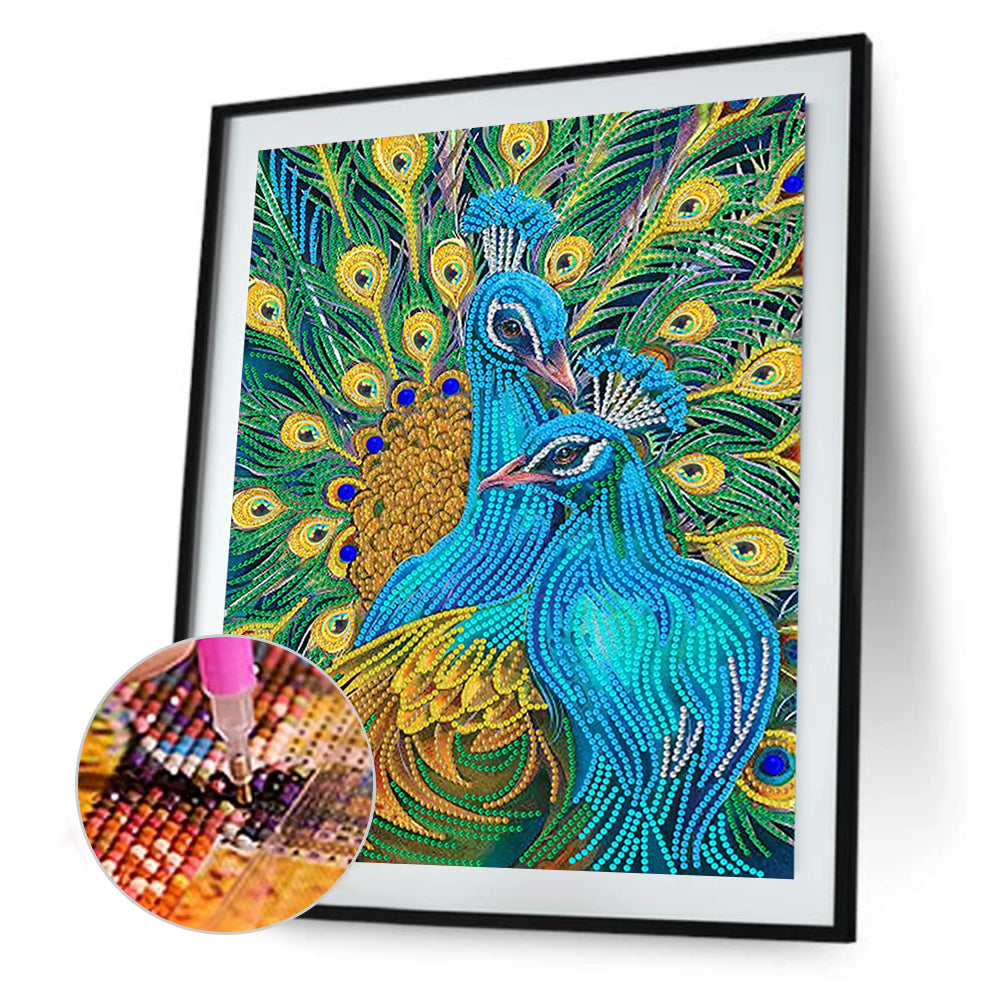 Peacock - Special Shaped Drill Diamond Painting 30*40CM