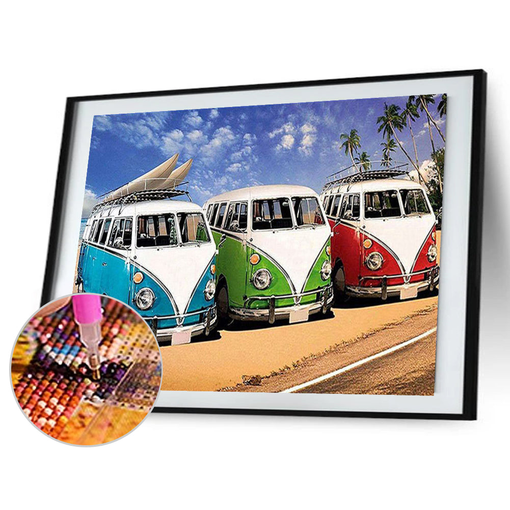 Beach Bus - Full Round Drill Diamond Painting 50*40CM