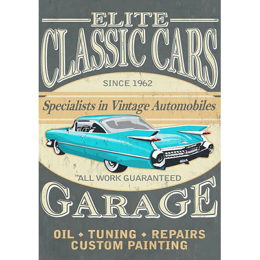 Retro Car Poster - Full Square Drill Diamond Painting 30*40CM