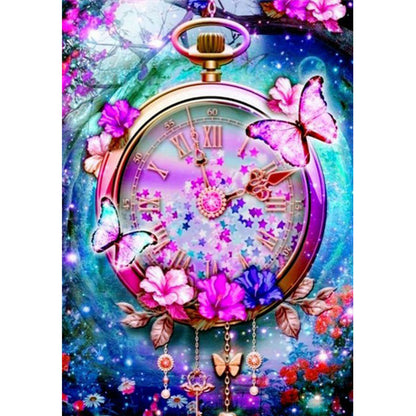 Butterfly Pocket Watch - Full Square Drill Diamond Painting 30*40CM