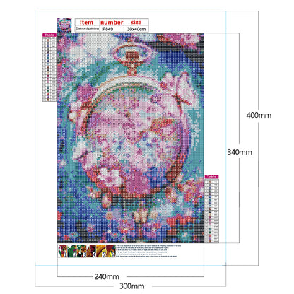 Butterfly Pocket Watch - Full Square Drill Diamond Painting 30*40CM