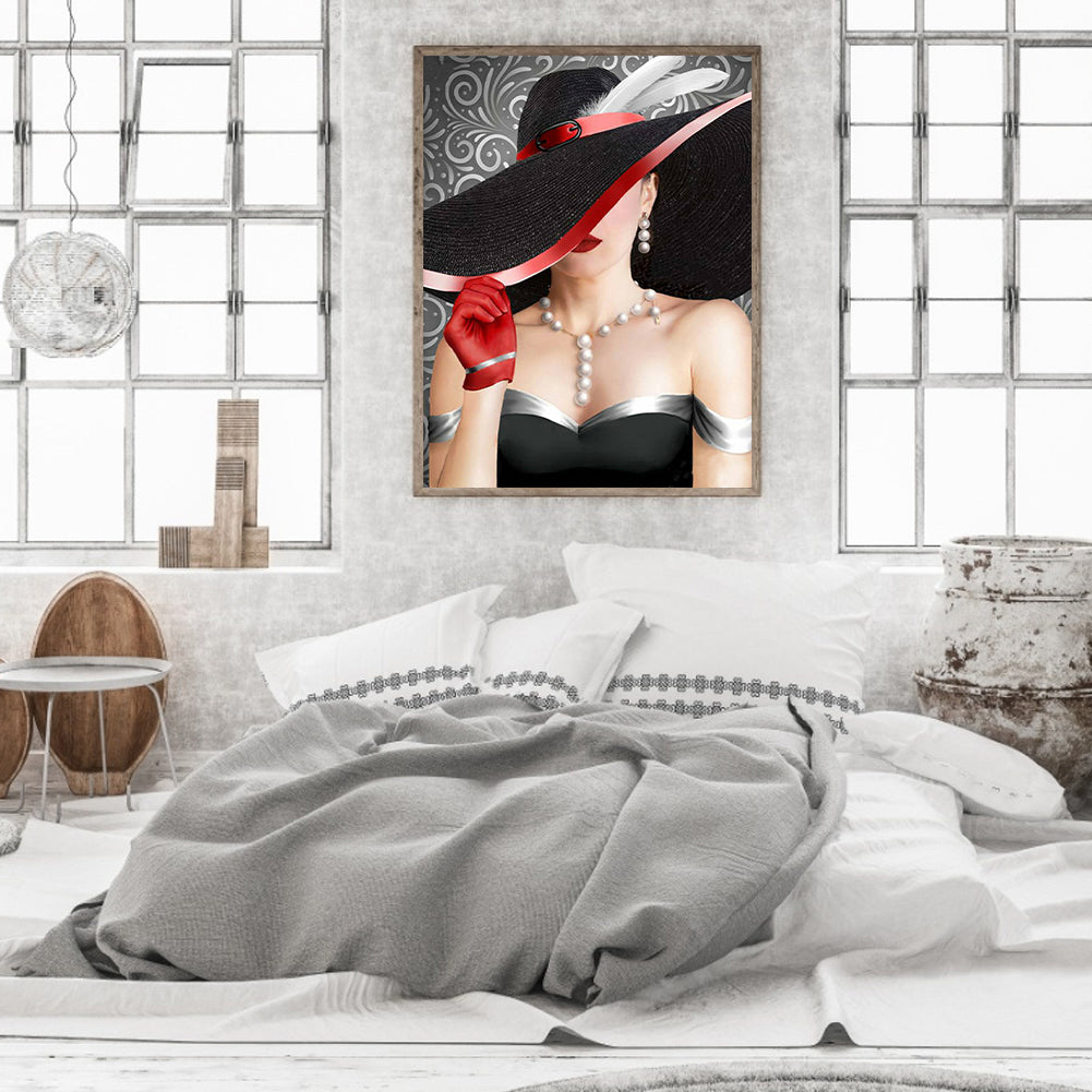 Temperament Woman - Full Square Drill Diamond Painting 30*40CM