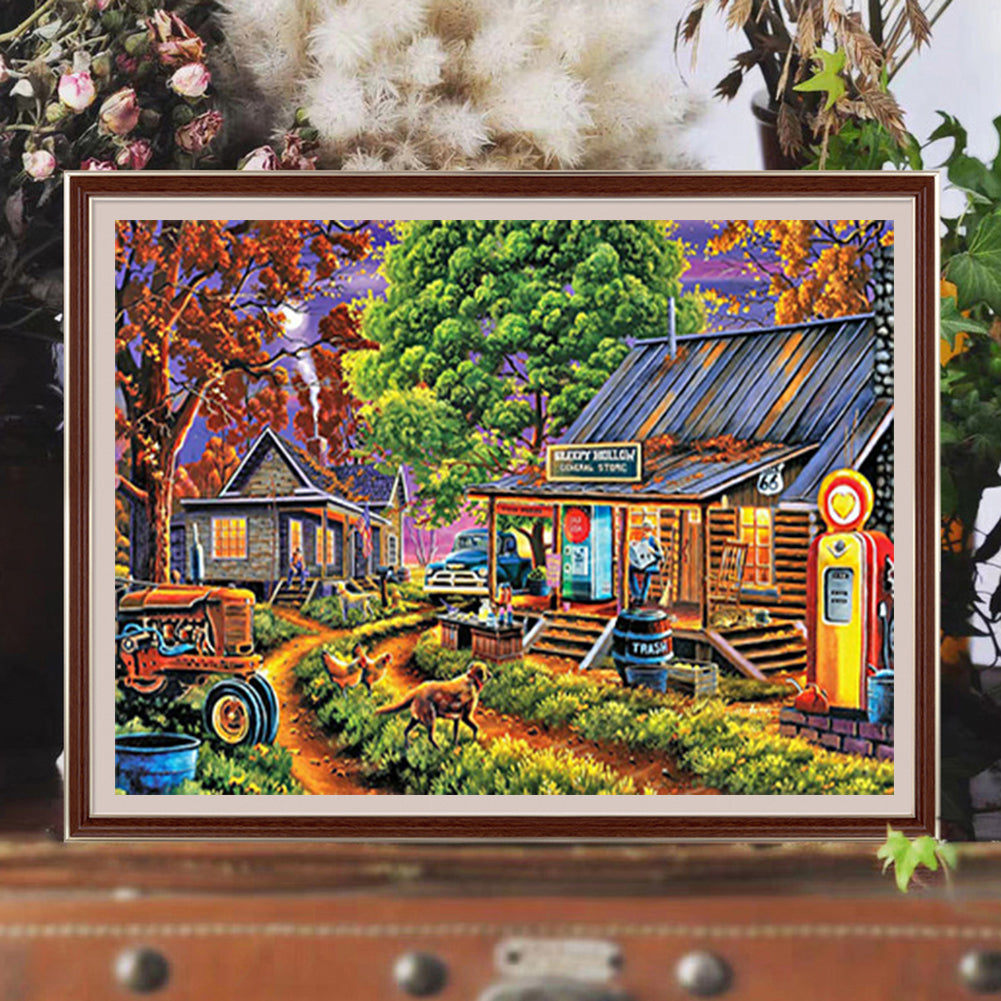 Village Life - Full Square Drill Diamond Painting 40*30CM
