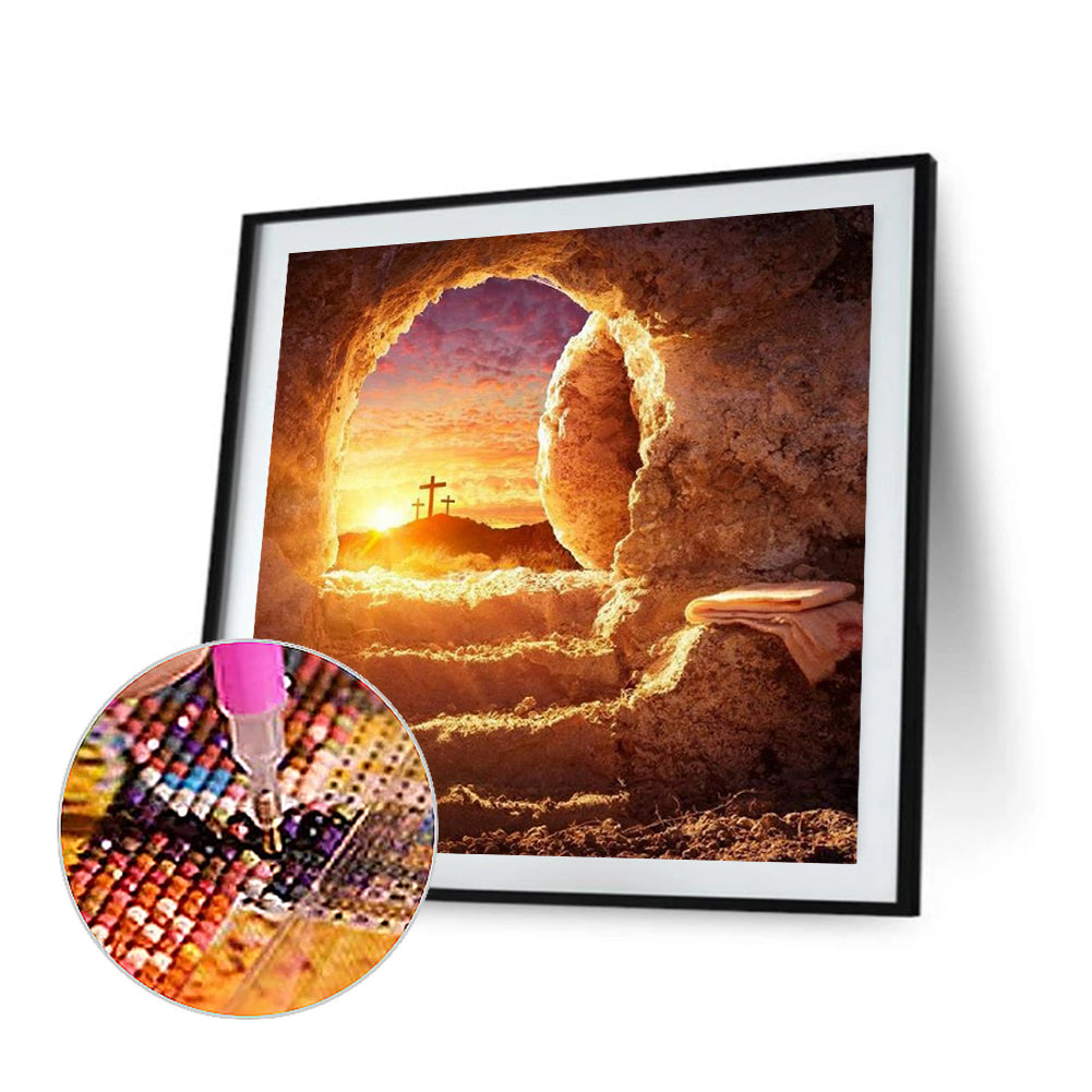 Sunset Cross - Full Round Drill Diamond Painting 40*40CM