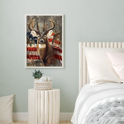 Mizi Flag Elk - Full Round Drill Diamond Painting 40*50CM