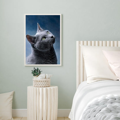 Grey Cat - Full Round Drill Diamond Painting 40*50CM