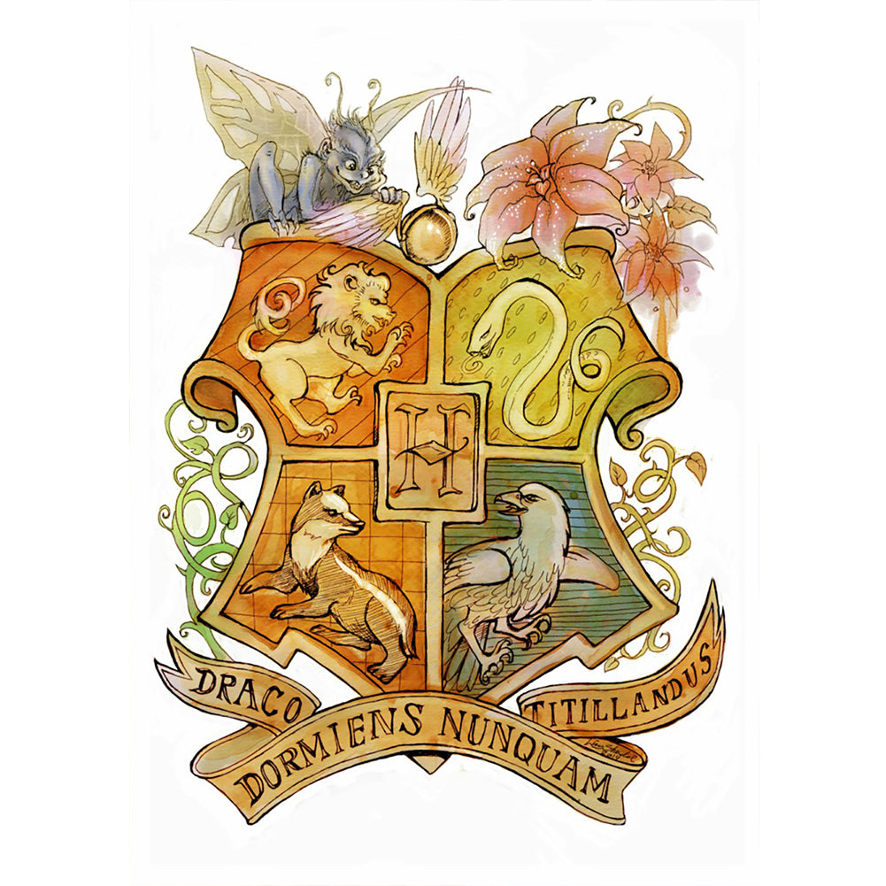 Harry Potter Badge - Full Round Drill Diamond Painting 30*40CM