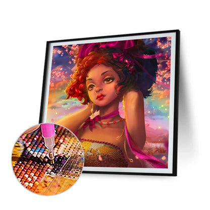 Girl - Full Round Drill Diamond Painting 40*40CM