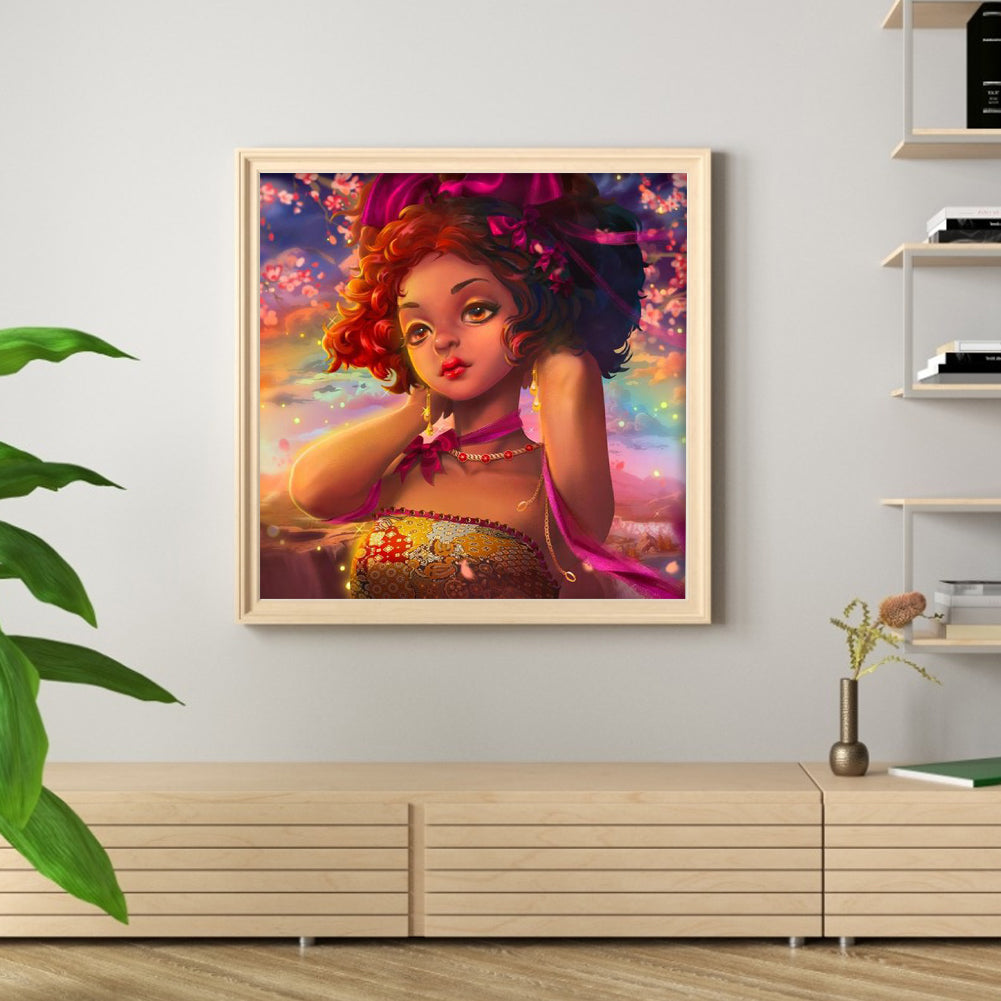 Girl - Full Round Drill Diamond Painting 40*40CM