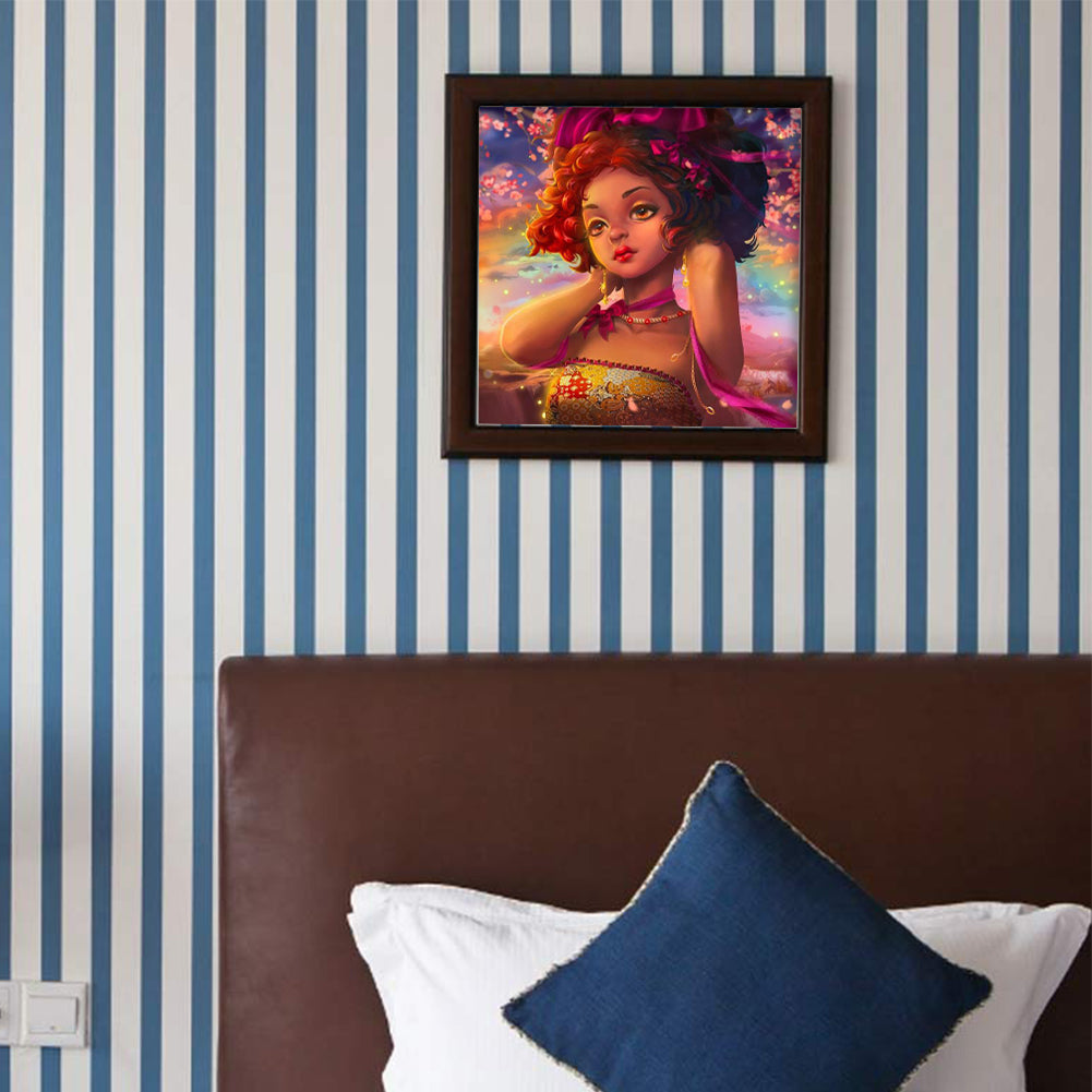 Girl - Full Round Drill Diamond Painting 40*40CM