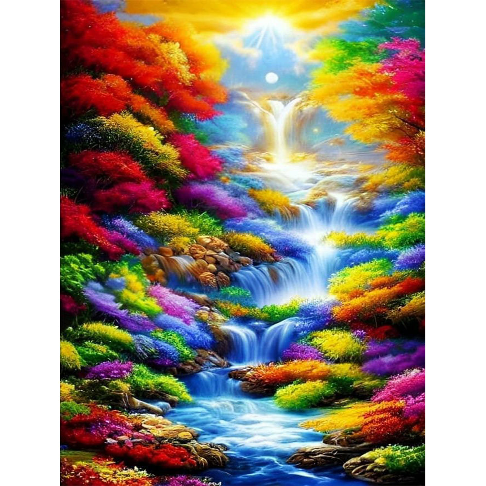 Beautiful Mountain Landscape - Full Round Drill Diamond Painting 50*75CM