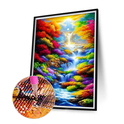 Beautiful Mountain Landscape - Full Round Drill Diamond Painting 50*75CM