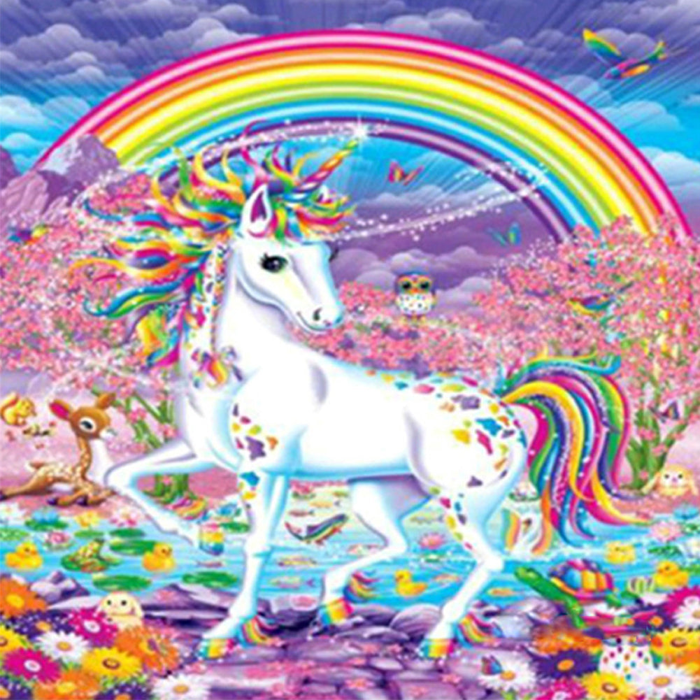 Rainbow Unicorn - Full Round Drill Diamond Painting 40*40CM