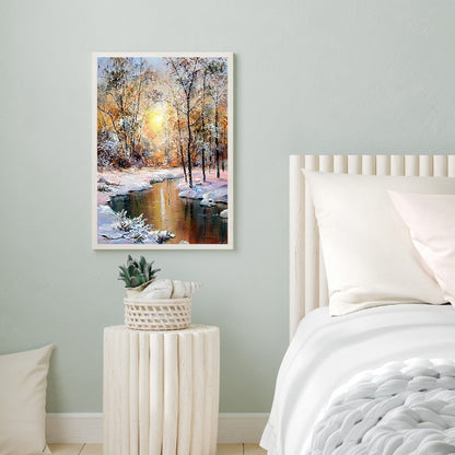 Sunset Snow River - Full Square Drill Diamond Painting 50*65CM