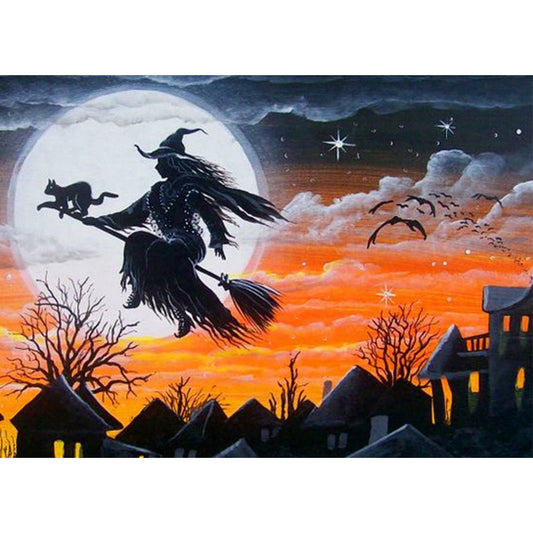 Halloween Witch - Full Square Drill Diamond Painting 40*30CM
