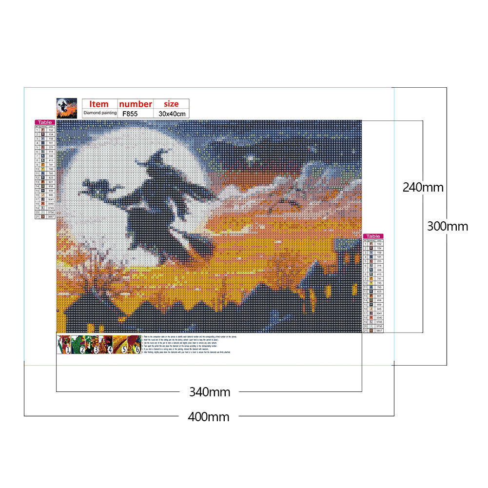 Halloween Witch - Full Square Drill Diamond Painting 40*30CM