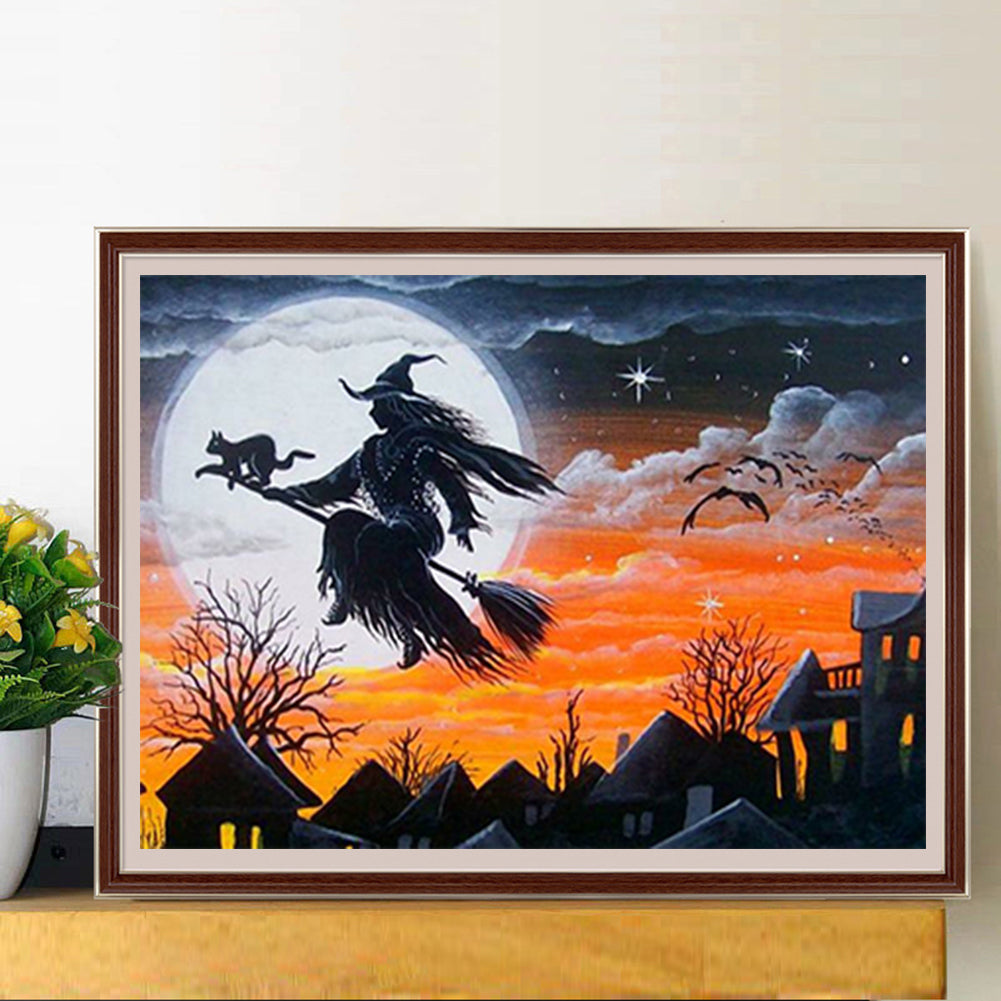 Halloween Witch - Full Square Drill Diamond Painting 40*30CM