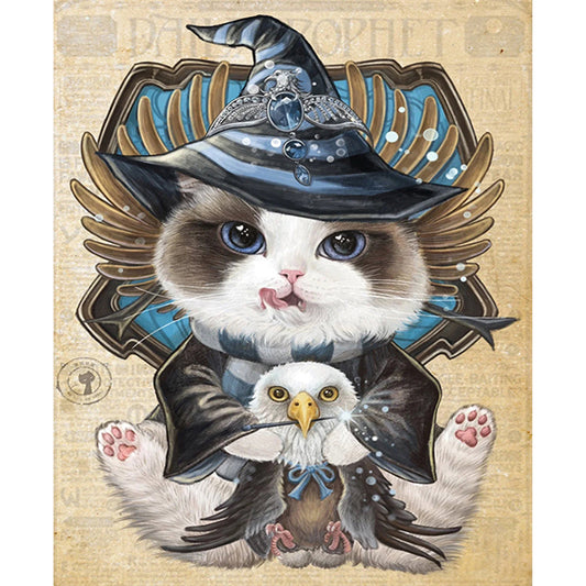 Harry Potter Academy Kitten - Full Round Drill Diamond Painting 30*40CM