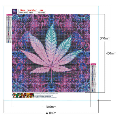 Purple Dark Clover - Full Square Drill Diamond Painting 40*40CM