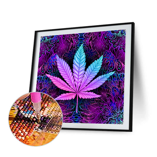 Purple Dark Clover - Full Square Drill Diamond Painting 40*40CM
