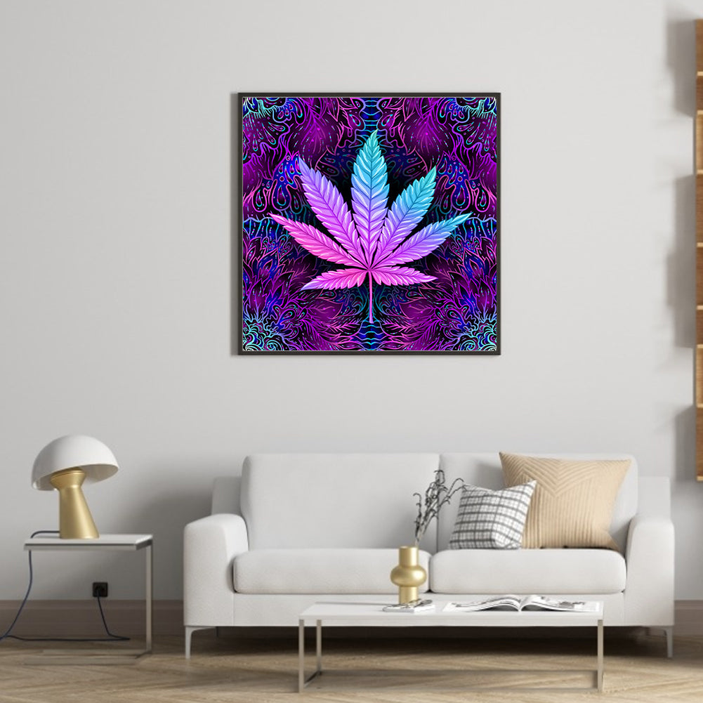 Purple Dark Clover - Full Square Drill Diamond Painting 40*40CM