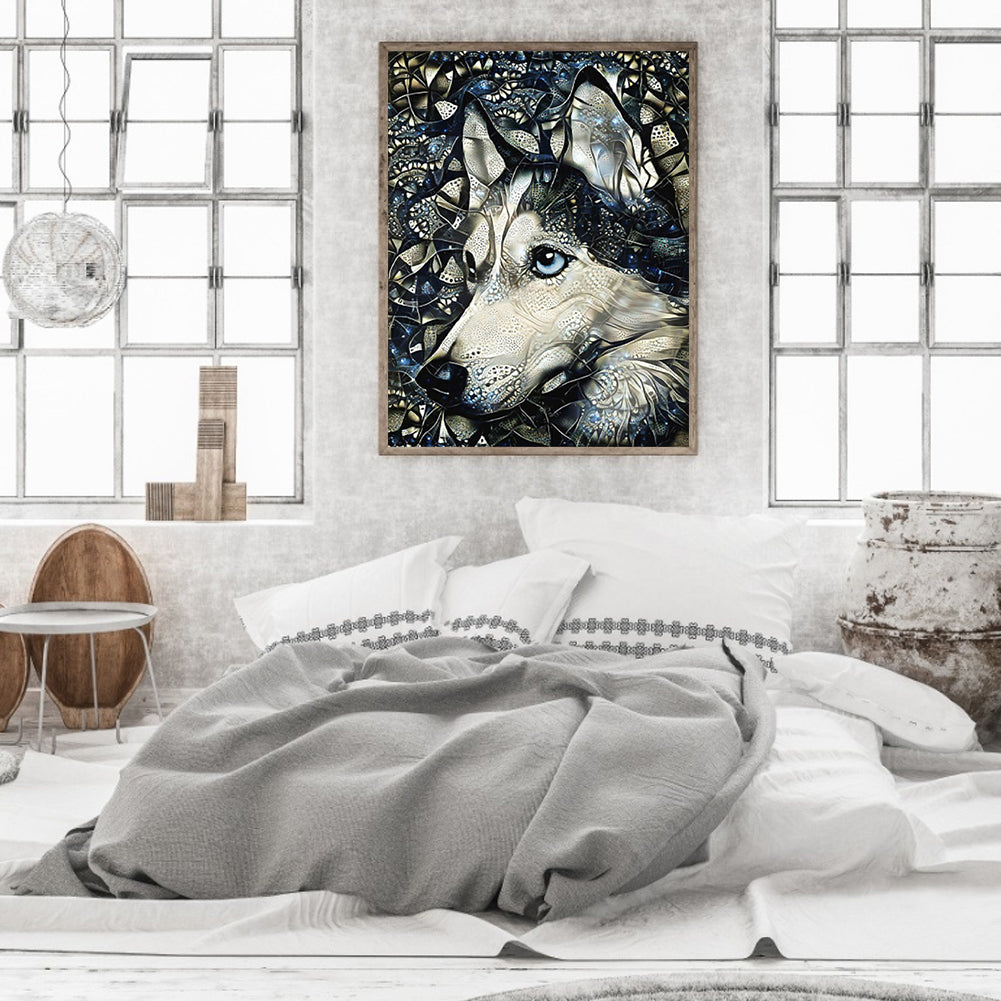 Husky Dog ??Glass Painting - Full Square Drill Diamond Painting 40*50CM