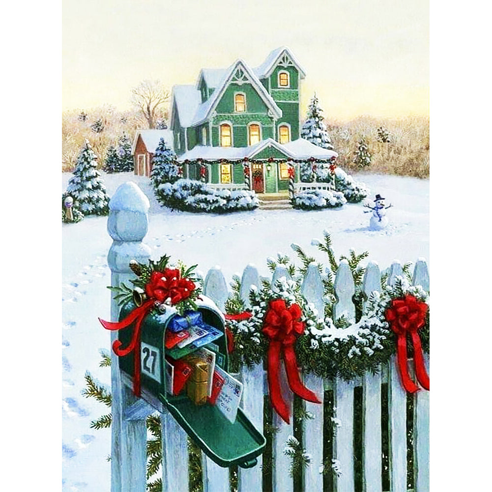 Christmas Snow Villa - Full Round Drill Diamond Painting 40*50CM