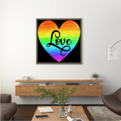 Love Color Heart - Full Square Drill Diamond Painting 30*30CM