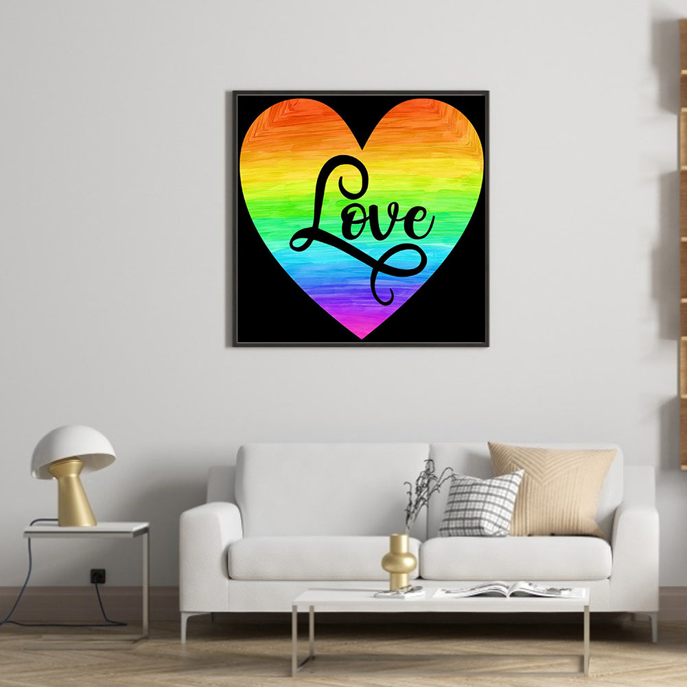 Love Color Heart - Full Square Drill Diamond Painting 30*30CM