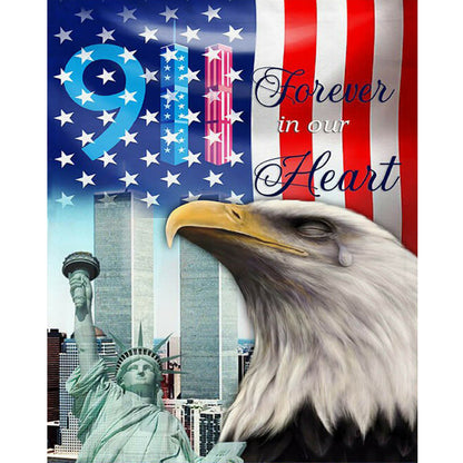 911 Flag Eagle - Full Square Drill Diamond Painting 40*50CM