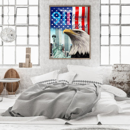 911 Flag Eagle - Full Square Drill Diamond Painting 40*50CM