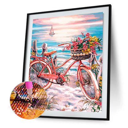 Seaside Bike - Full Round Drill Diamond Painting 30*40CM