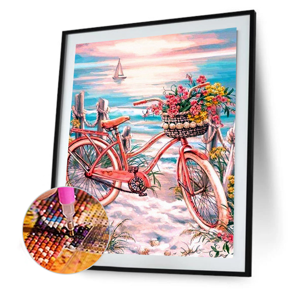 Beach Bike - Full Round Drill Diamond Painting 30*40CM