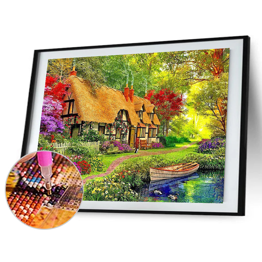House In The Forest - Full Round Drill Diamond Painting 50*40CM