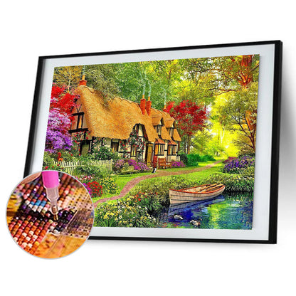 House In The Forest - Full Round Drill Diamond Painting 50*40CM