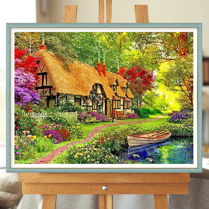 House In The Forest - Full Round Drill Diamond Painting 50*40CM