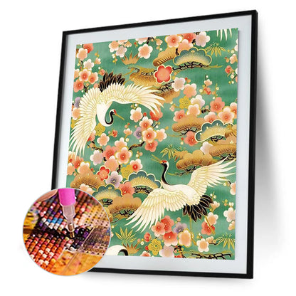 Plum Blossom And White Crane - Full Round Drill Diamond Painting 40*50CM