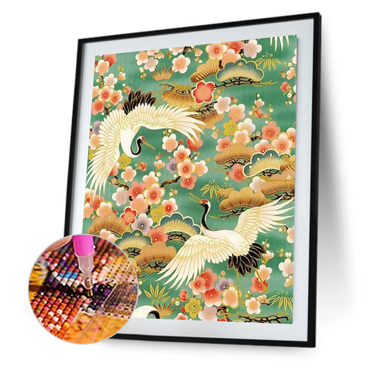 Plum Blossom And White Crane - Full Round Drill Diamond Painting 40*50CM