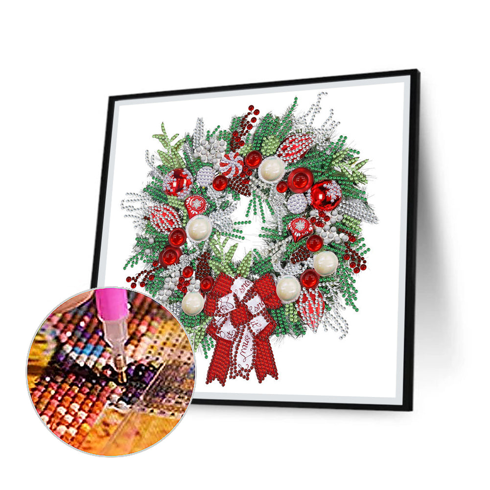 Christmas Wreath - Special Shaped Drill Diamond Painting 30*30CM