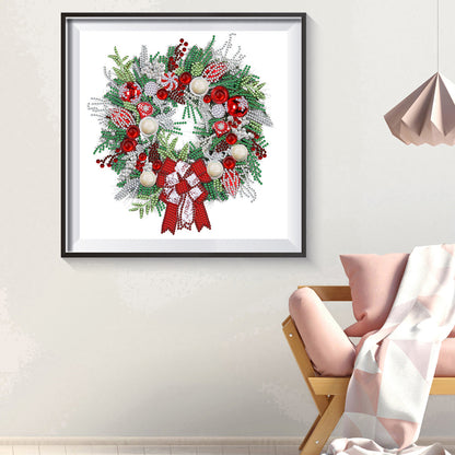 Christmas Wreath - Special Shaped Drill Diamond Painting 30*30CM