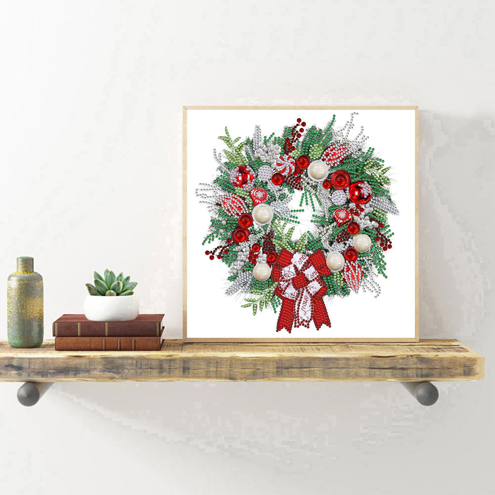 Christmas Wreath - Special Shaped Drill Diamond Painting 30*30CM