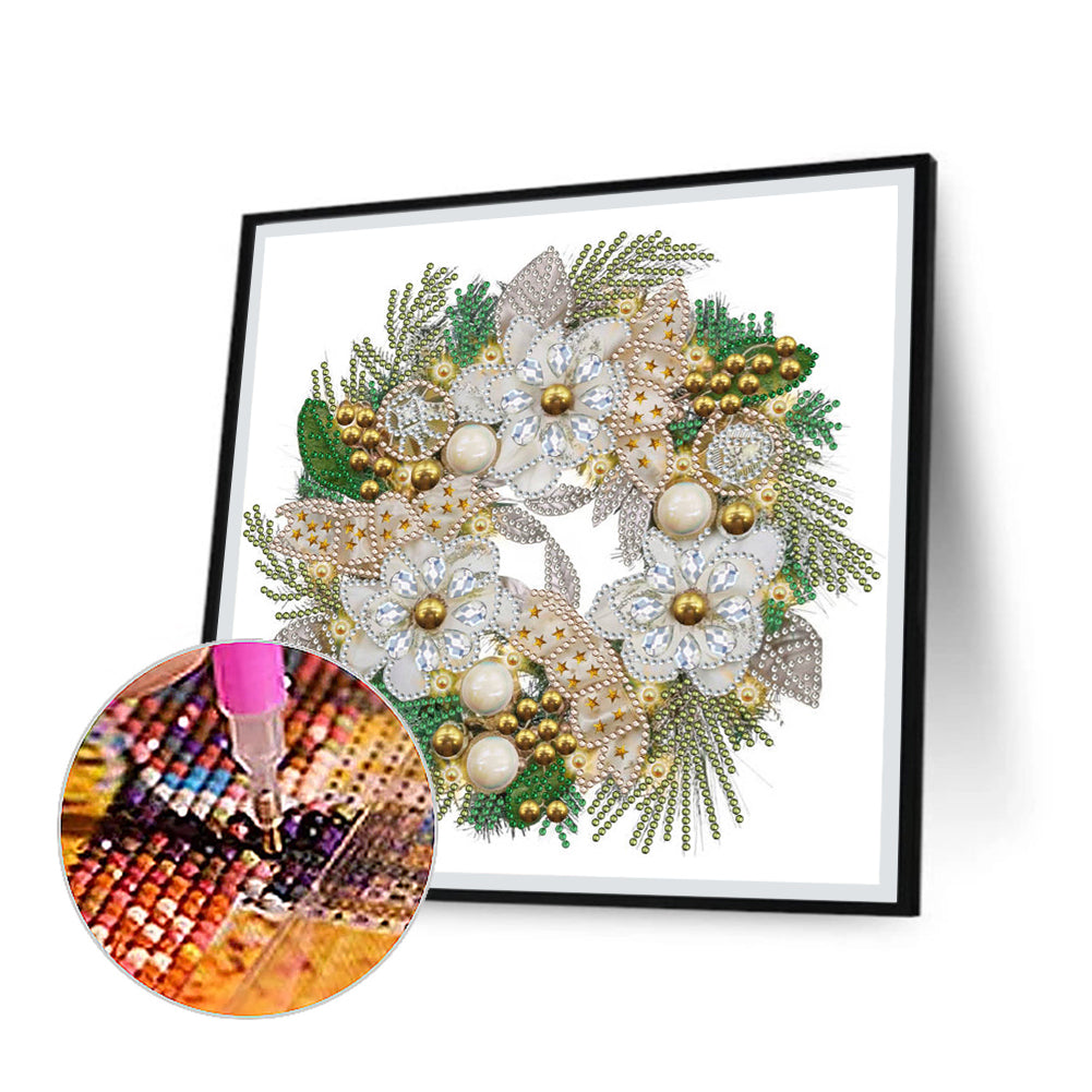 Christmas Wreath - Special Shaped Drill Diamond Painting 30*30CM